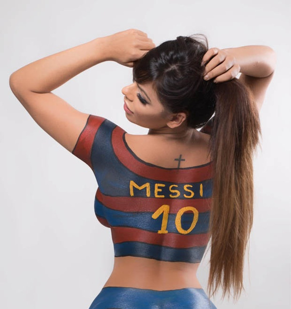 Hoa hậu vòng 3 khiến vợ Messi lo sốt vó