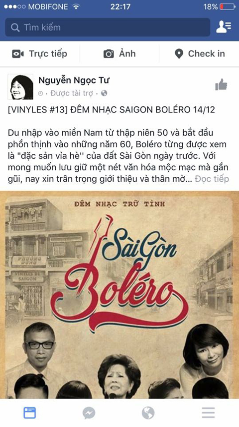 Hình ảnh chụp lại từ trang fanpage mạo danh Nguyễn Ngọc Tư quảng cáo show ca nhạc