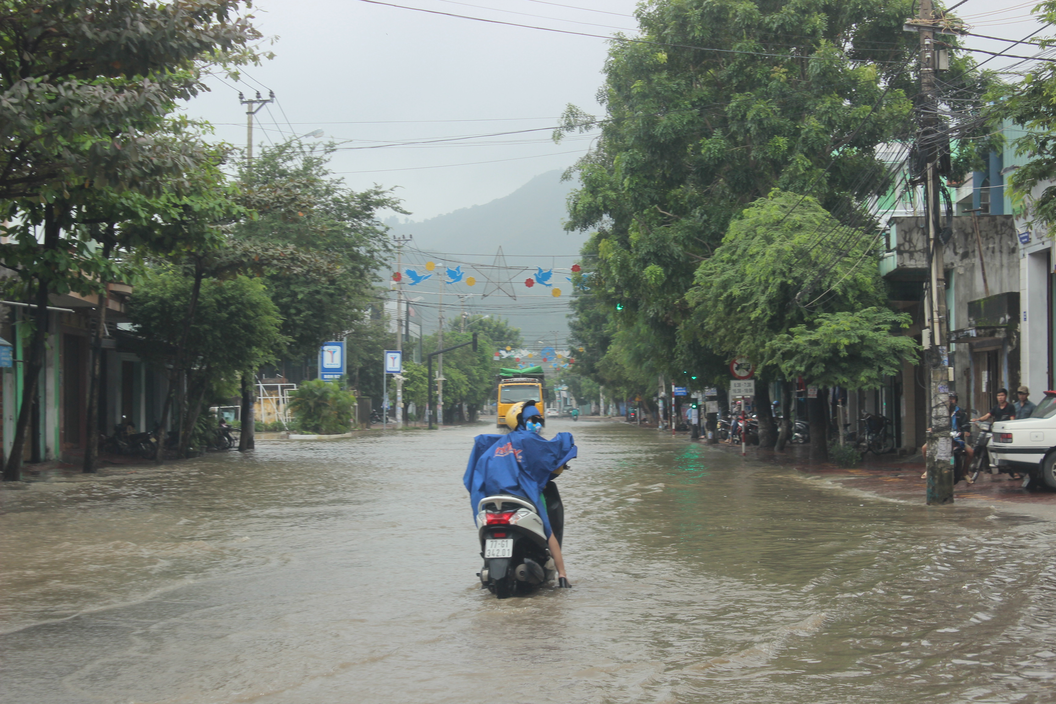 
Nhiều tuyến đường trong nội th&agrave;nh Quy Nhơn cũng bị ngập nặng trong đợt mưa lũ n&agrave;y
