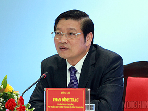 Bộ Chính trị bổ nhiệm ông Phan Đình Trạc làm Trưởng Ban Nội chính