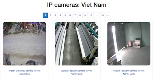 Hình ảnh từ một số camera giám sát ở Việt Nam được chia sẻ công khai trên Internet.