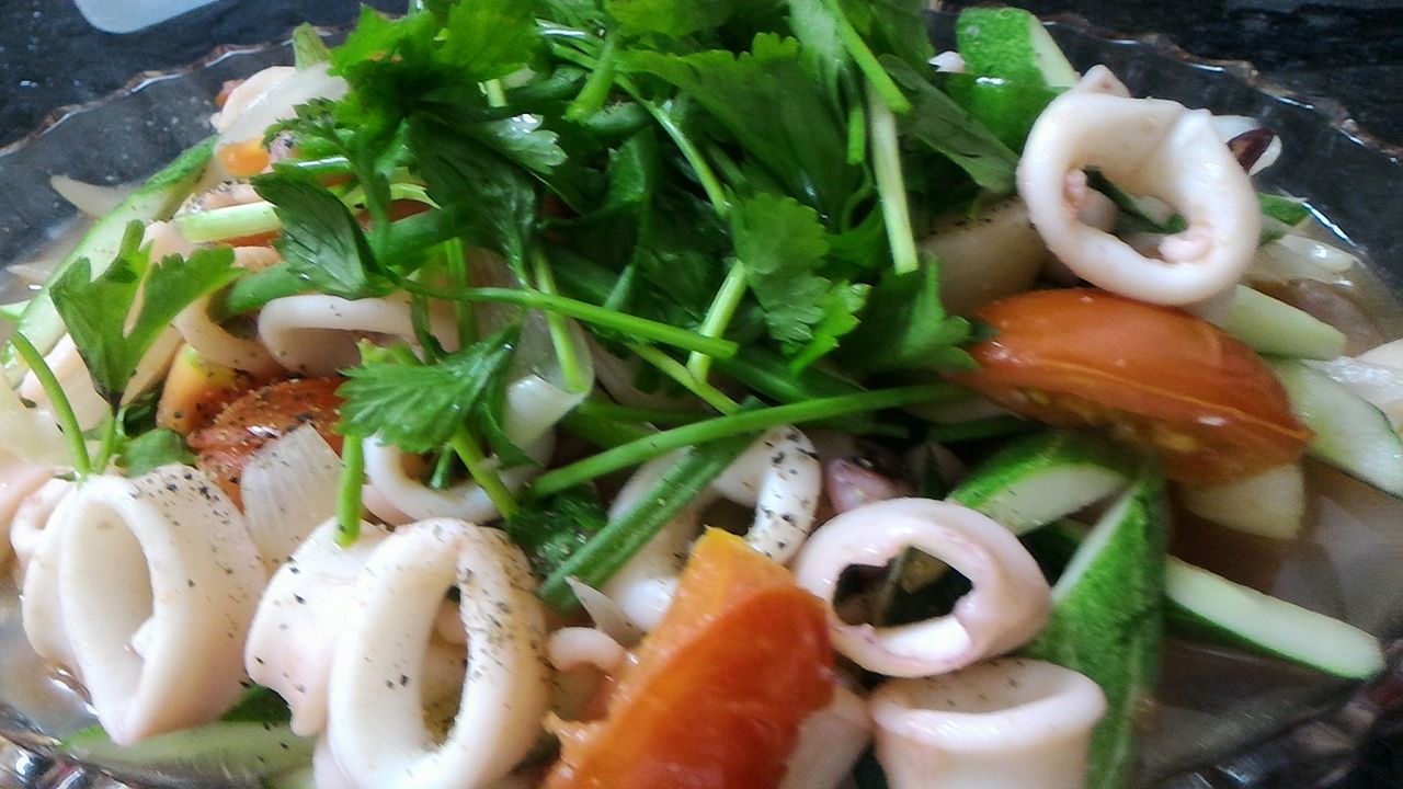 Món mực xào chua ngọt khi hoàn tất