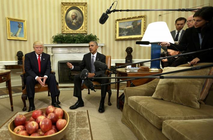 Tổng thống Obama gặp ông Trump tại Nhà Trắng lâu hơn dự kiến