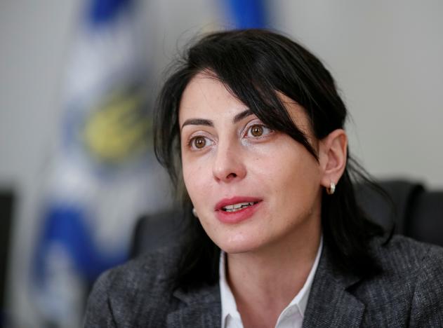 L&atilde;nh đạo Cảnh s&aacute;t quốc gia Ukraine Khatia Dekanoidze Ảnh: REUTERS