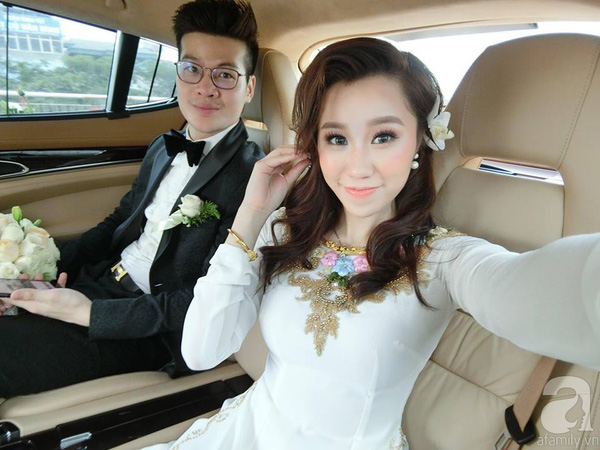 Ngay chiều hôm đó, Quân và Trang đã tổ chức tiệc cưới. Cặp đôi rất hài lòng về đám cưới của mìn