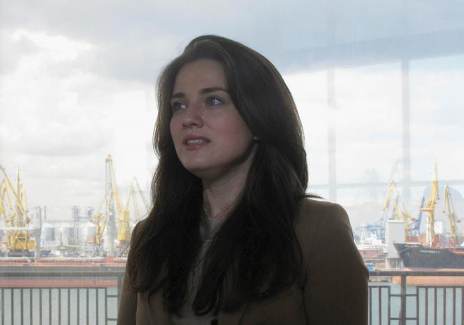 C&ocirc; Yulia Marushevska, người đứng đầu cơ quan hải quan của v&ugrave;ng Odessa Ảnh: REUTERS