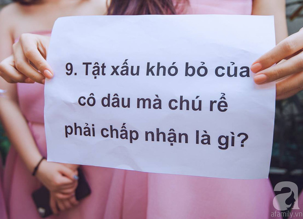 Chú rể phải trả lời những câu hỏi về cô dâu