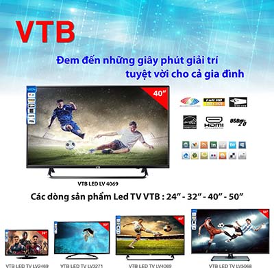 Tivi Led VTB LV4069 với kiểu dáng sang trọng