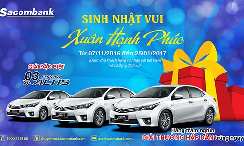 “Sinh nhật vui - Xuân hạnh phúc” với Sacombank