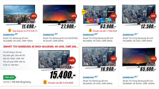 Smart TV đồng loạt giảm giá, TV 4K ngày càng rẻ