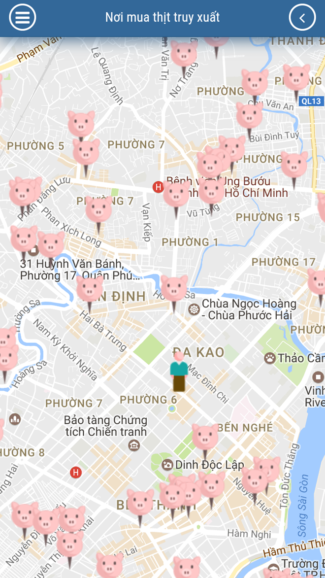 
C&aacute;c khu vực triển khai điểm b&aacute;n thịt heo sạch đầu ti&ecirc;n tại TP.HCM.
