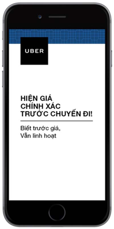 Uber báo giá cước trước chuyến đi