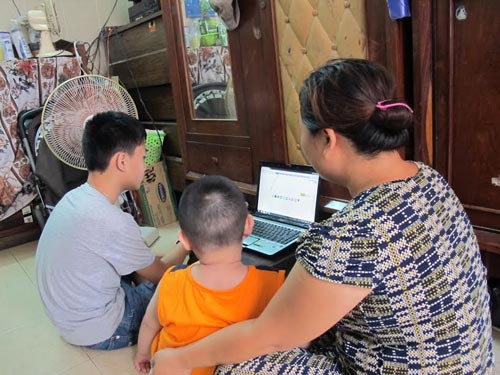 Bà Vân và các con tại căn nhà thuê