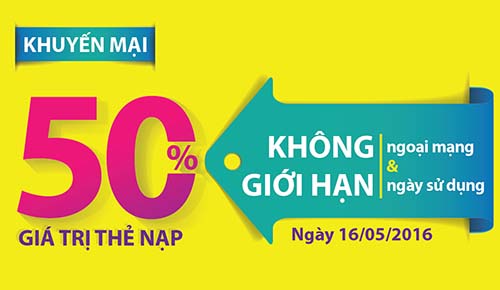 Viettel dồn dập khuyến mãi 50% thẻ nạp