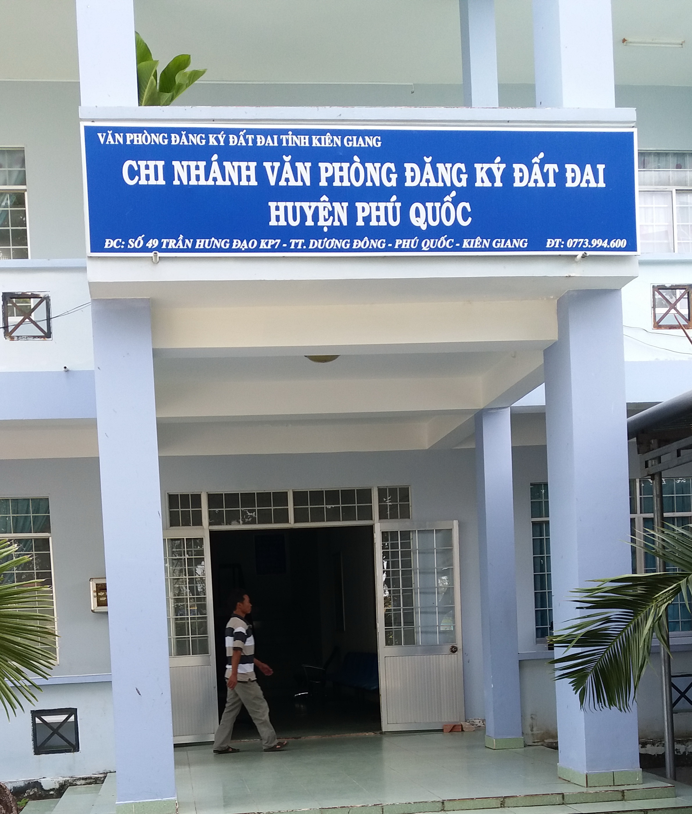 Văn phòng ĐKĐĐ huyện Phú Quốc-nơi bà Ánh làm kế toán trưởng. Ảnh: CTV