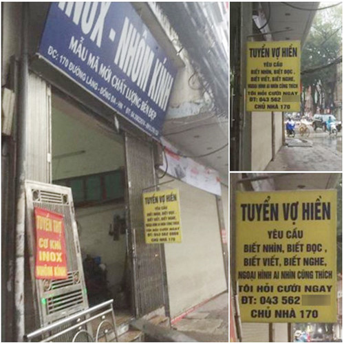 Cãi nhau, chồng treo bảng tuyển vợ mới