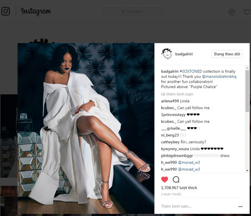 Rihanna mặc áo của nhà thiết kế Công Trí
