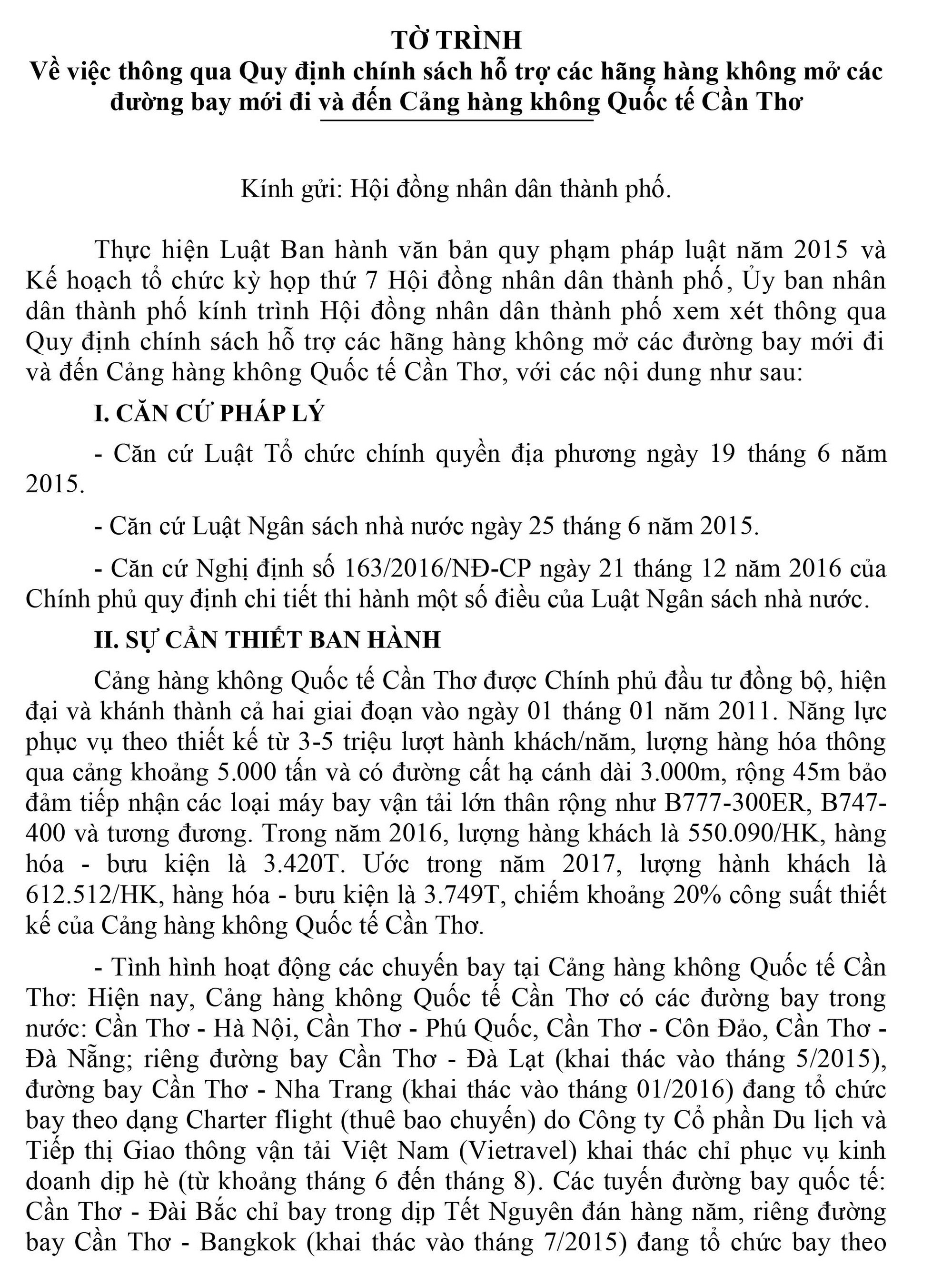 V&igrave; sao Cần Thơ đề xuất lấy ng&acirc;n s&aacute;ch b&ugrave; lỗ đường bay mới? - Ảnh 1.