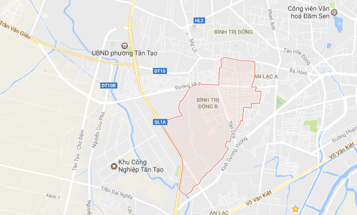 Phường Bình Trị Đông B, quận Bình Tân, TP HCM rộng 4,5km2 và dân số gần 67.000 người