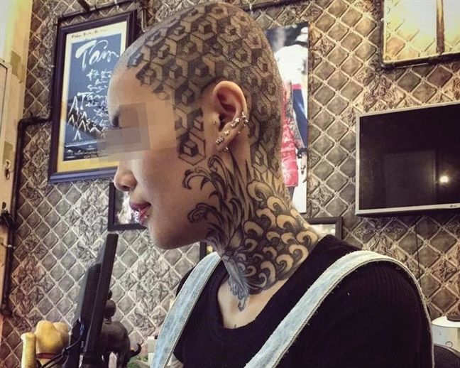 Rùng mình với trào lưu xăm đầu