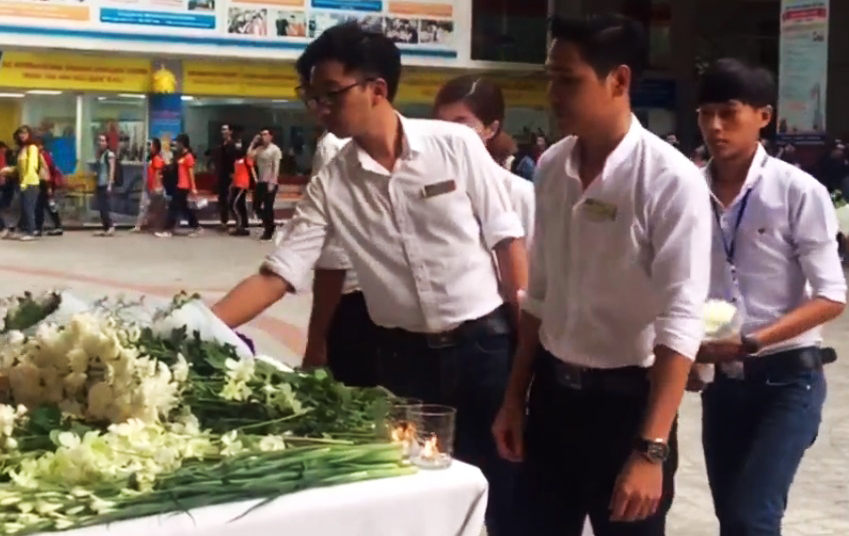 Trường Hutech xác nhận bê tông rơi làm chết sinh viên - Ảnh 2.