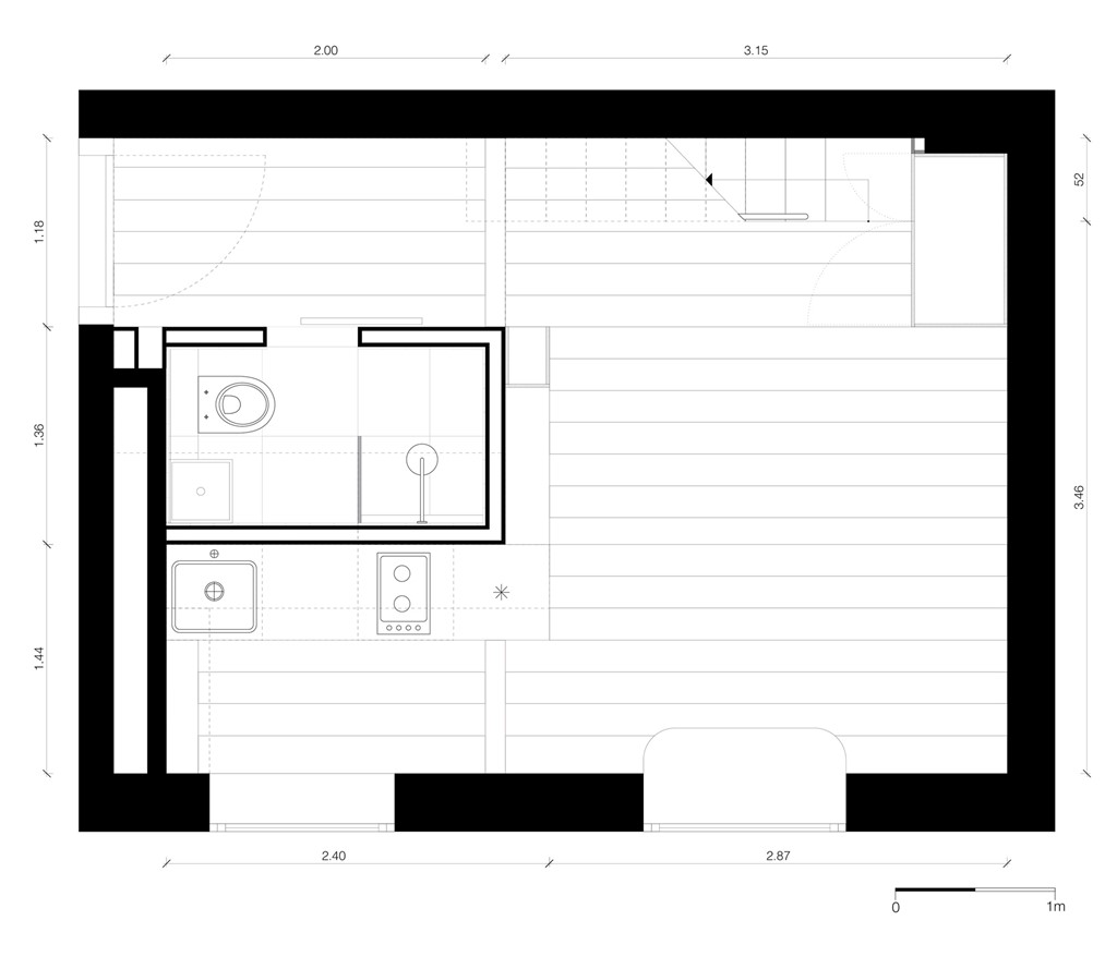 Mặt bằng căn hộ 21 m2