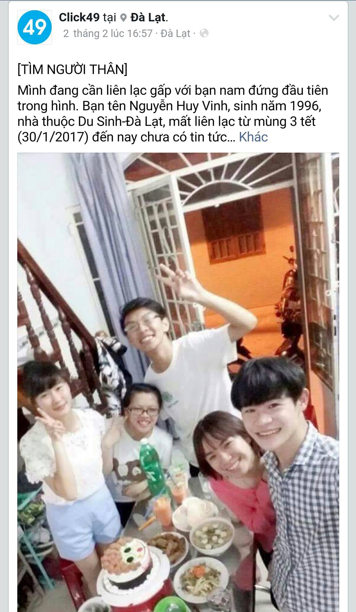 
Trước đ&oacute;, người nh&agrave; nạn nh&acirc;n đ&atilde; đăng tin t&igrave;m kiếm tr&ecirc;n c&aacute;c trang mạng x&atilde; hội.
