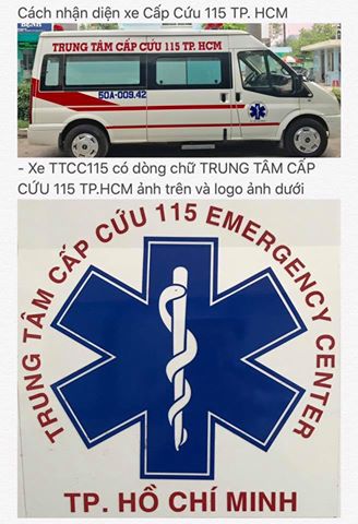 
Cận cảnh logo thật v&agrave; thiết kế chiếc xe thật của Trung t&acirc;m Cấp cứu 115- ảnh: facebook Tran Vinh Khanh
