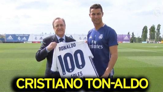 Chủ tịch Perez đã vinh danh anh với chiếc số 100 tượng trưng 100 bàn ở Champion League.