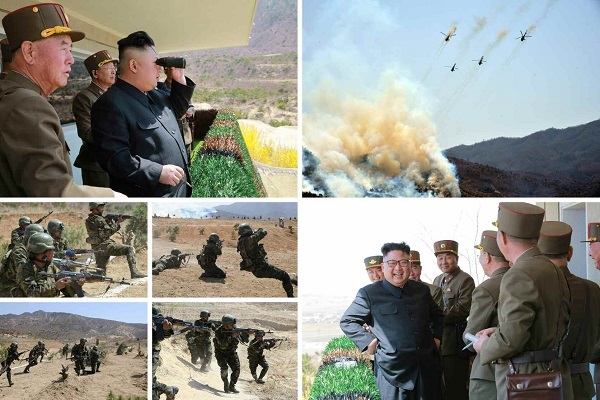 
Một số h&igrave;nh ảnh về buổi tập trận mới đ&acirc;y được Rodong Sinmun c&ocirc;ng bố. Ảnh: Rodong Sinmun
