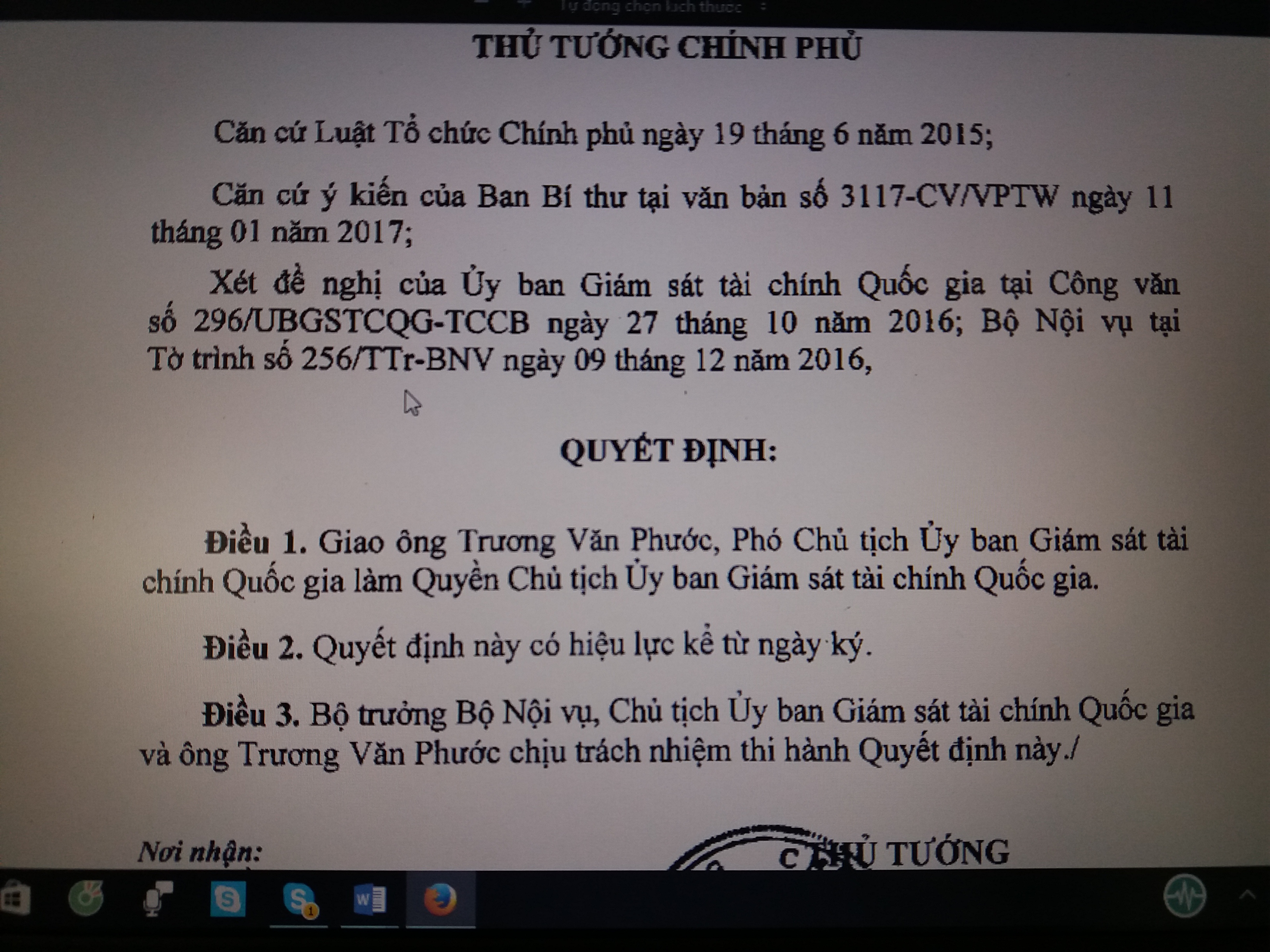 &Ocirc;ng Trương Văn Phước l&agrave;m quyền Chủ tịch Ủy ban Gi&aacute;m s&aacute;t t&agrave;i ch&iacute;nh Quốc gia - Ảnh 2.