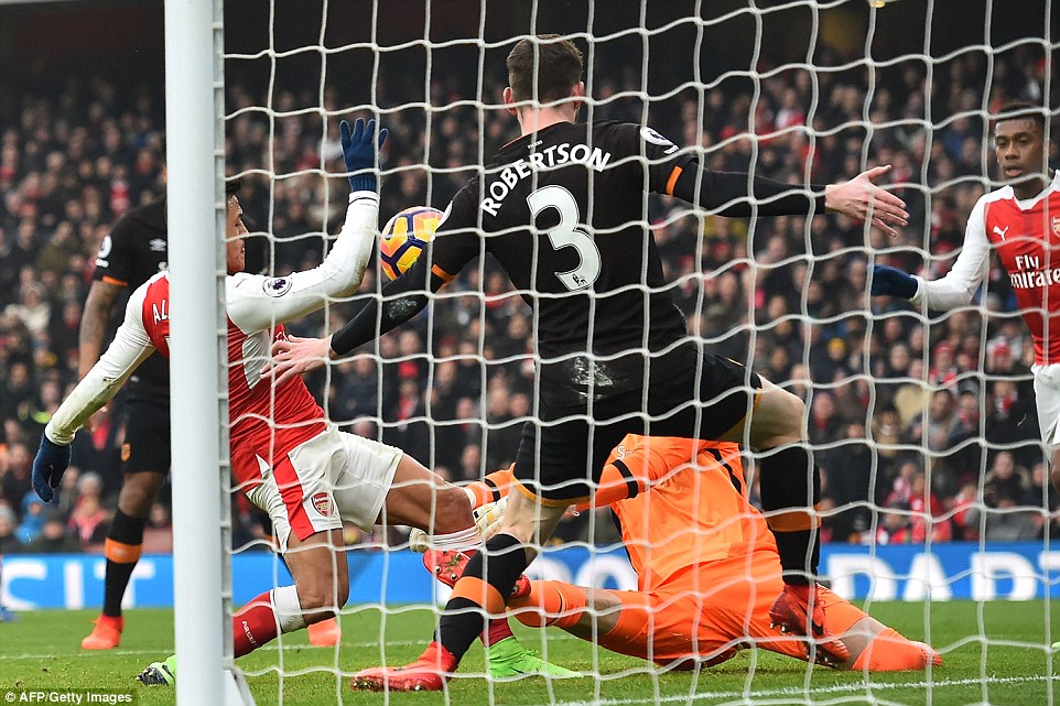 Sanchez dùng tay ghi bàn trận Arsenal thắng Hull