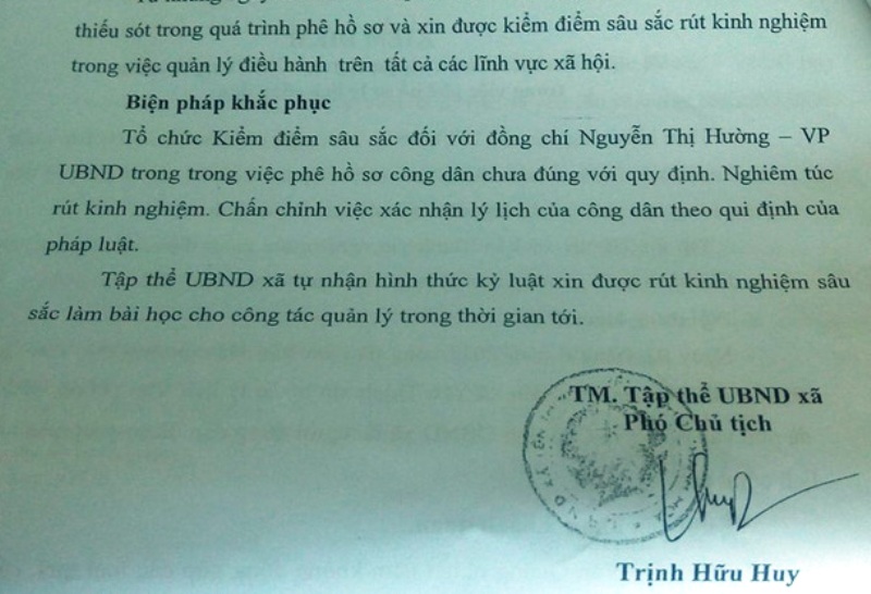"Xin rút kinh nghiệm sâu sắc" vụ bút phê “lạ” vào lý lịch