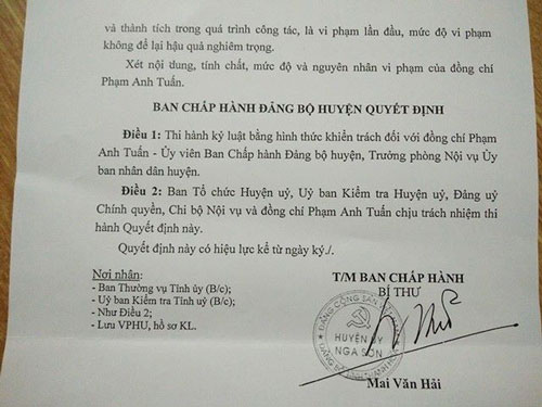 Tái bổ nhiệm trưởng phòng đang bị kỷ luật