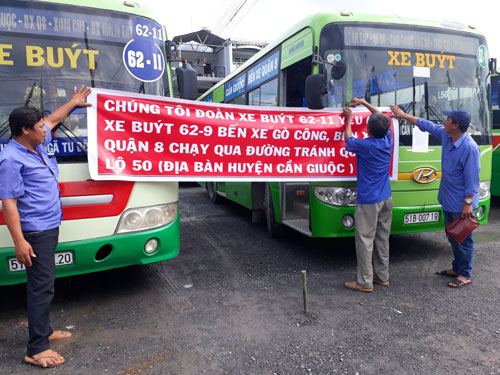 Ngưng chạy xe để phản đối tuyến buýt mới