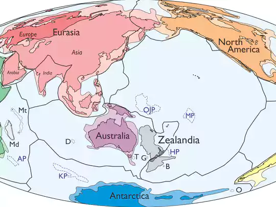 Zealandia nằm ở phía Đông của Úc. Ảnh: USA Today