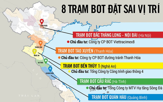 [Video Graphic] "Điểm mặt" 8 trạm BOT đặt nhầm chỗ