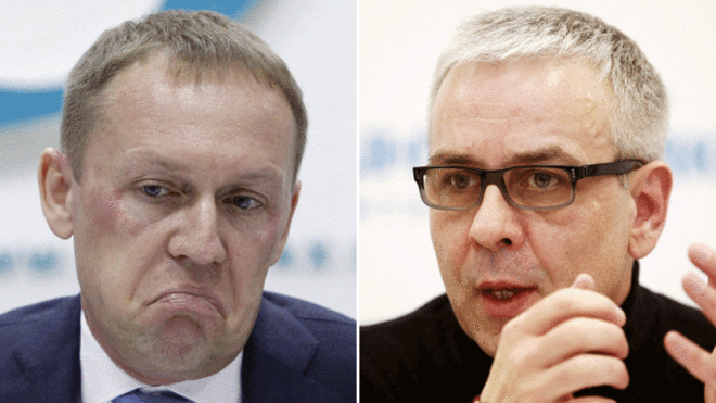 Ông Andrei Lugovoi và Dmitry Kovtun hiện đang bị truy nã ở Anh vì ám sát ông Alexander Litvinenko. Ảnh: REUTERS