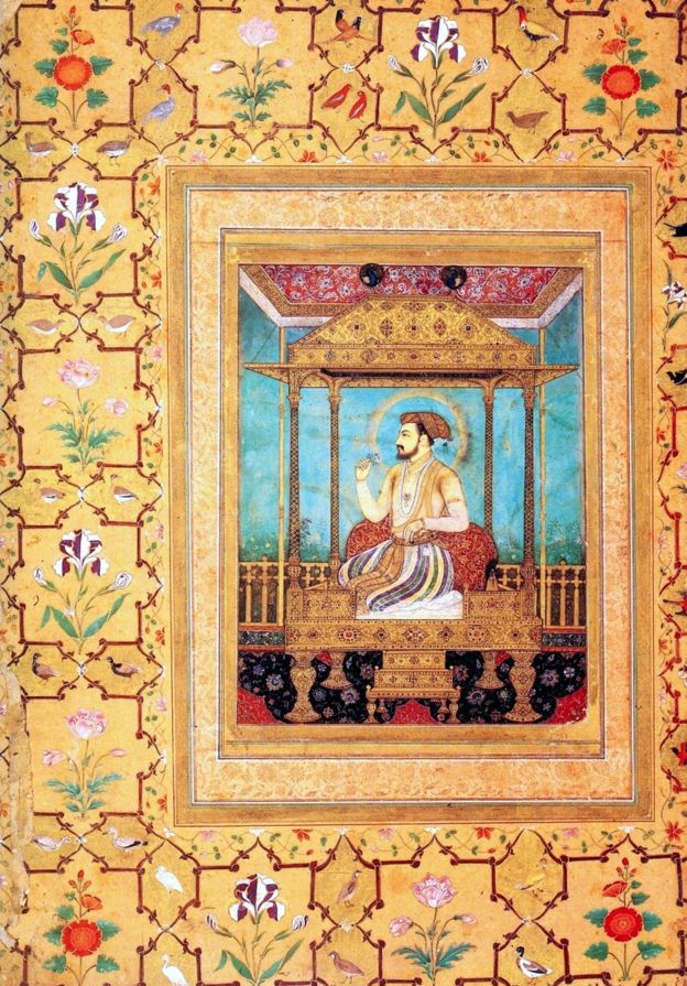 Hoàng đế Mughal Shah Jahan và ngai vàng con công nổi tiếng. Ảnh: AKG-Images