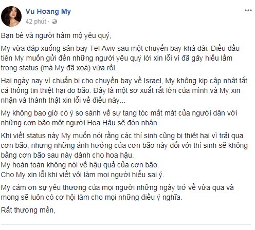 Á hậu Hoàng My gây sốc vì phát ngôn về bão số 12 - Ảnh 3.