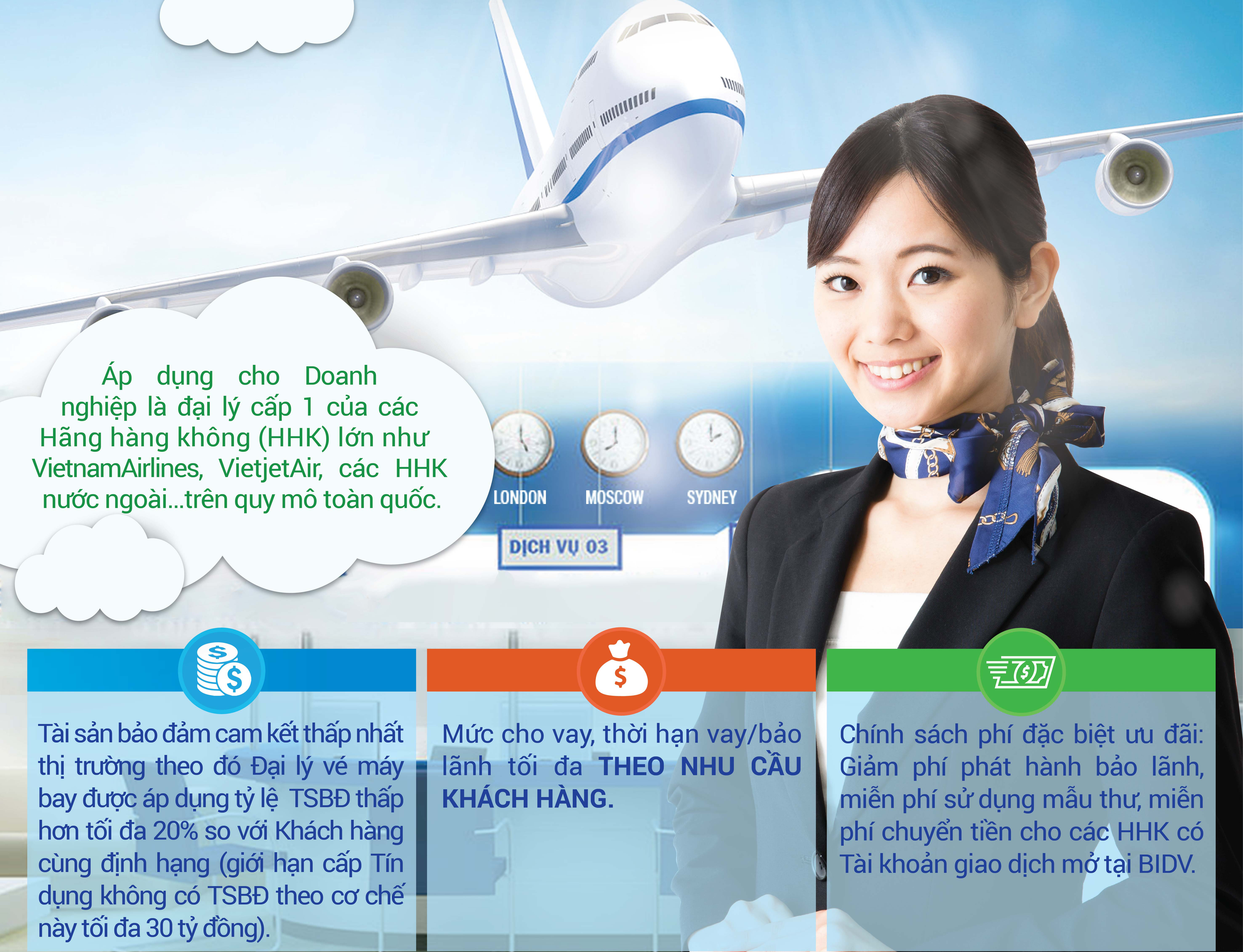 Phát triển hệ thống đại lý vé máy bay với nguồn tài trợ từ BIDV