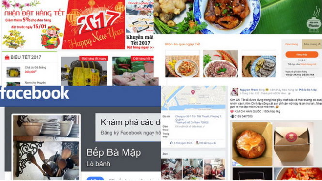 C&aacute;c trang mạng giới thiệu b&aacute;n m&oacute;n ăn ng&agrave;y tết - Ảnh: Ch&acirc;u Anh