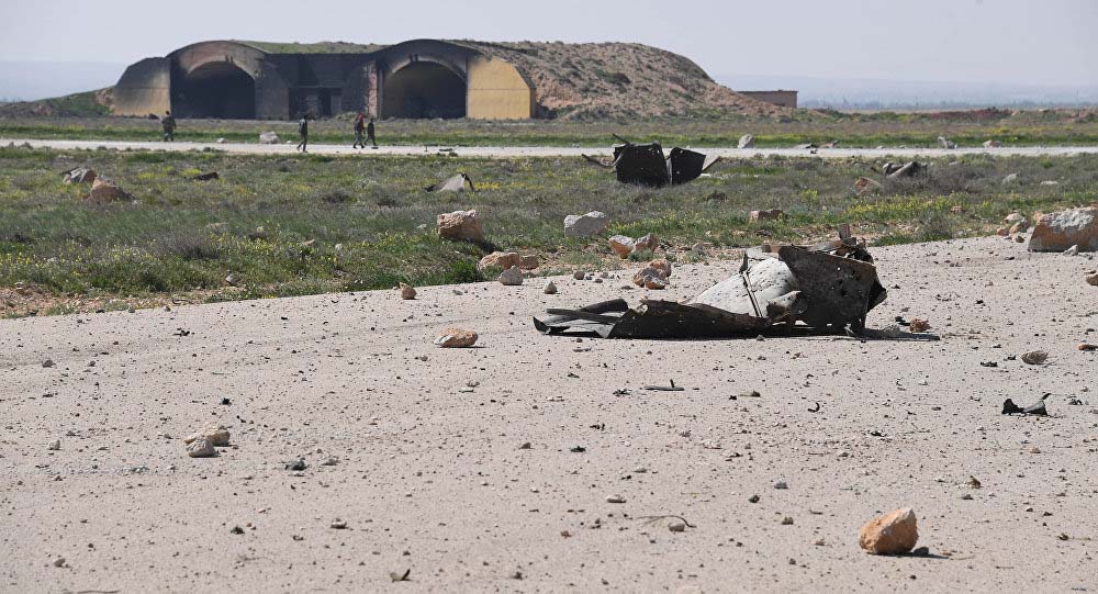 Căn cứ Shayrat ở Syria sau vụ không kích của Mỹ. Ảnh: SPUTNIK