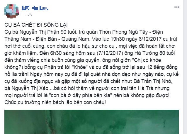 Cụ b&agrave; 90 tuổi bất ngờ sống lại khi người nh&agrave; chuẩn bị lo hậu sự - Ảnh 1.