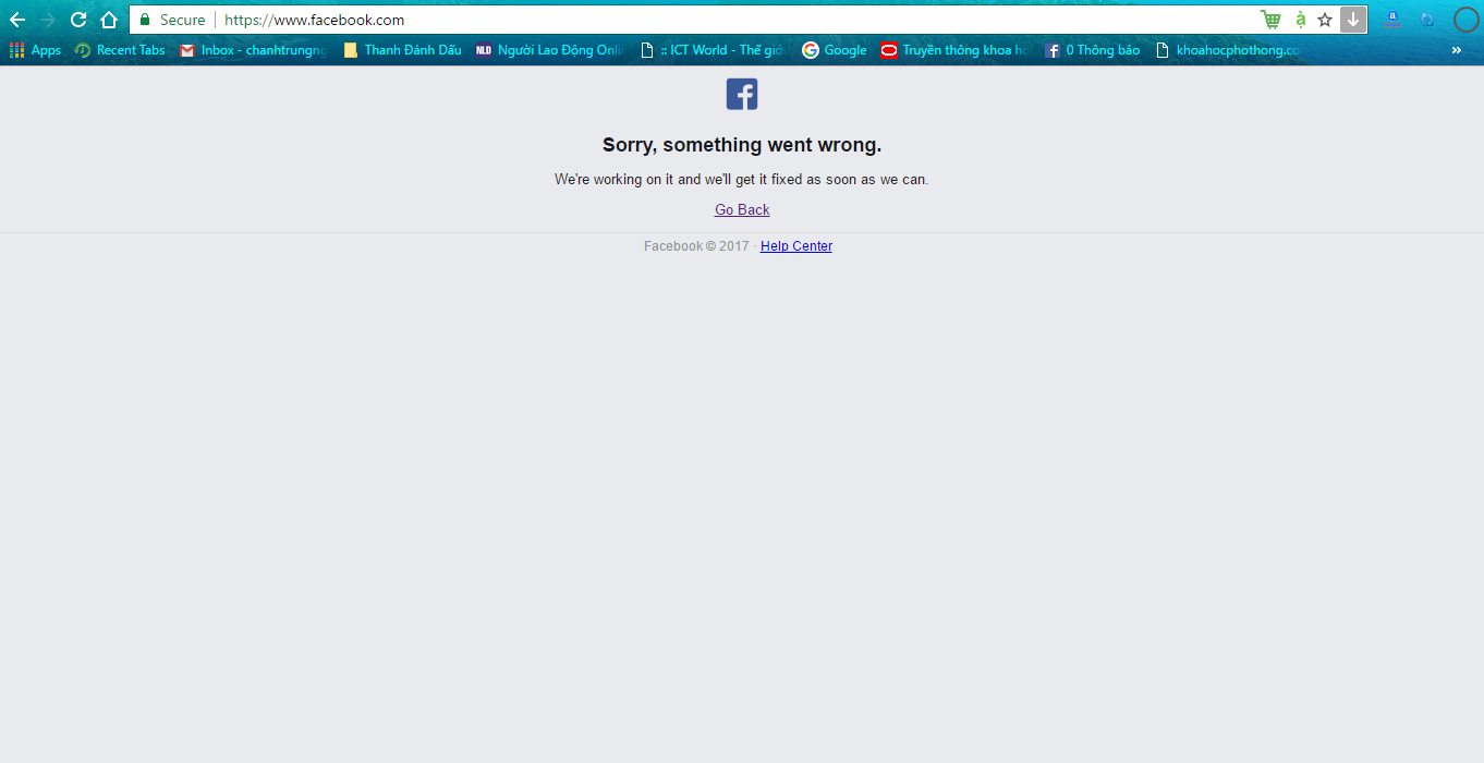 Facebook gặp lỗi, người dùng Việt Nam không đăng nhập được
