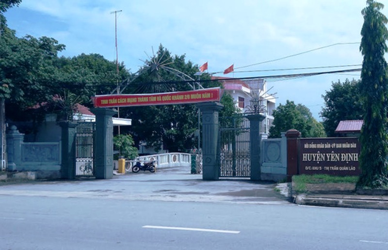 Huyện Yên Định, nơi đã xảy ra nhiều sai phạm trong việc tuyển dụng, bổ nhiệm cán bộ giai đoạn 2011-2015