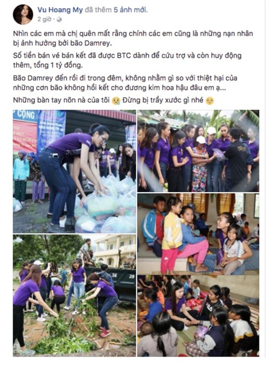Á hậu Hoàng My gây sốc vì phát ngôn về bão số 12 - Ảnh 1.