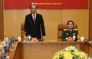 Chủ tịch nước Trần Đại Quang làm việc với Bộ Quốc phòng