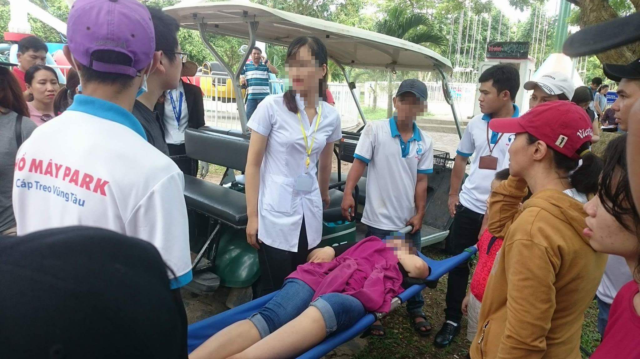 Đứt cáp trò chơi siêu nhún trên Hồ Mây, 1 du khách nhập viện