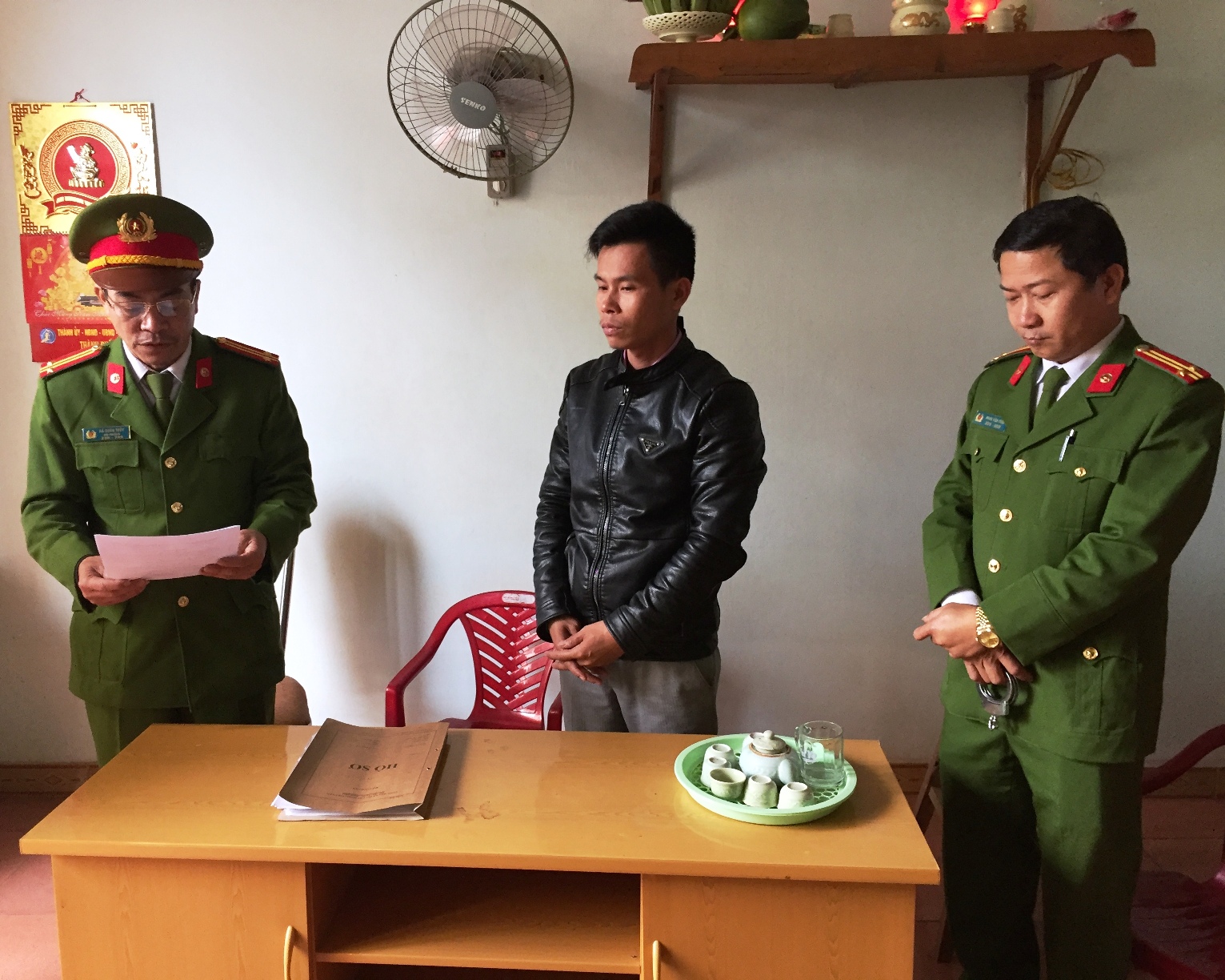 Đối tượng Đinh Hữu Toàn tại cơ quan điều tra